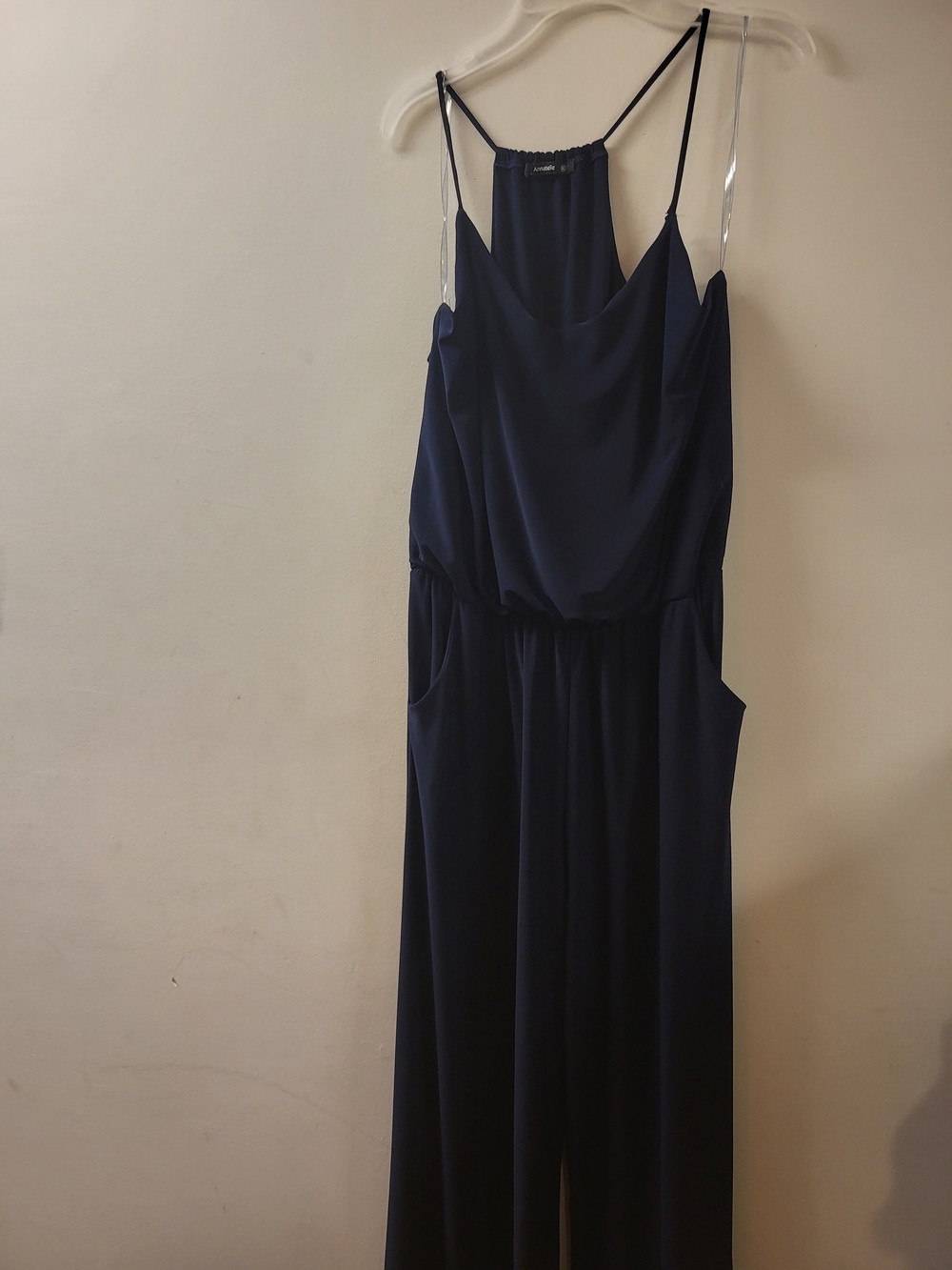 Annabelle Navy Spaghetti-Strap Jumpsuit